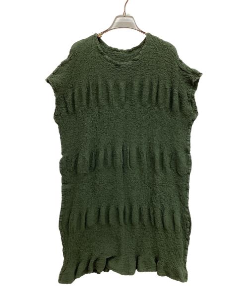 me ISSEY MIYAKE（ミーイッセイ ミヤケ）me ISSEY MIYAKE (ミーイッセイ ミヤケ) ノースリーブワンピース グリーン サイズ:記載なしの古着・服飾アイテム