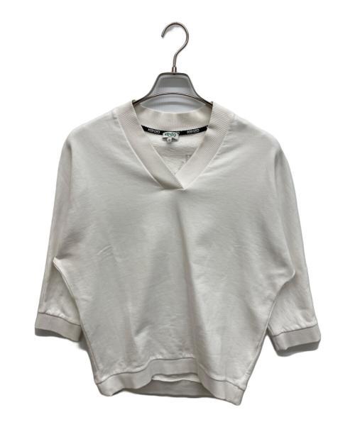 KENZO（ケンゾー）KENZO (ケンゾー) カットオフフリンジブラウジングカットソー ホワイト サイズ:Sの古着・服飾アイテム