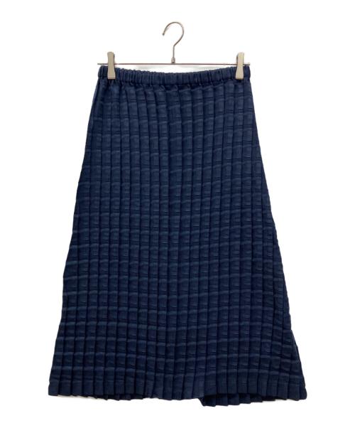 me ISSEY MIYAKE（ミーイッセイ ミヤケ）me ISSEY MIYAKE (ミーイッセイ ミヤケ) ウールライクプリーツスカート ネイビー サイズ:FREEの古着・服飾アイテム