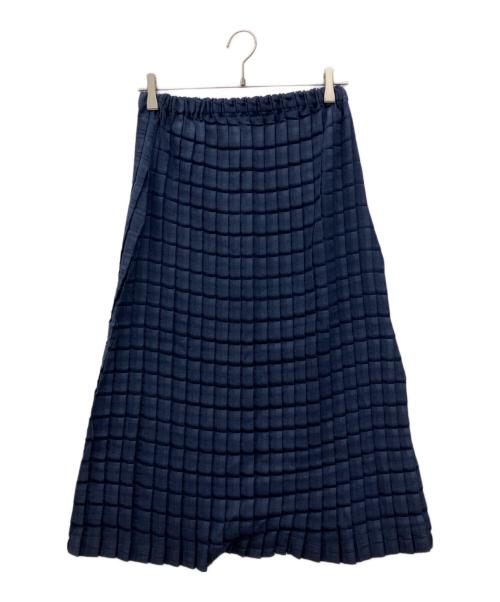 me ISSEY MIYAKE（ミーイッセイ ミヤケ）me ISSEY MIYAKE (ミーイッセイ ミヤケ) ウールライクプリーツスカート ネイビー サイズ:FREEの古着・服飾アイテム