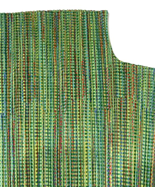 PLEATS PLEASE（プリーツプリーズ）PLEATS PLEASE (プリーツプリーズ) 総柄プリーツカットソー グリーン サイズ:FREEの古着・服飾アイテム