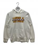 Championチャンピオン）の古着「ラグランプルオーバーパーカー　LOYOLA CHICAGO　トリコタグ」｜ホワイト