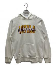 Champion（チャンピオン）の古着「ラグランプルオーバーパーカー　LOYOLA CHICAGO　トリコタグ」｜ホワイト