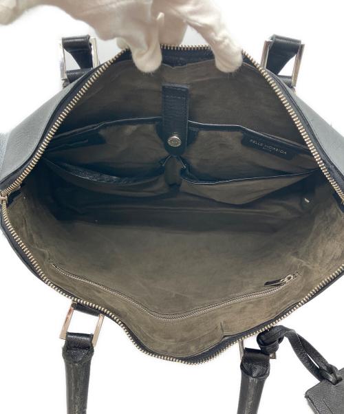 PELLE MORBIDA（ペッレモルビダ）PELLE MORBIDA (ペッレモルビダ) レザーハンドバッグ ブラックの古着・服飾アイテム