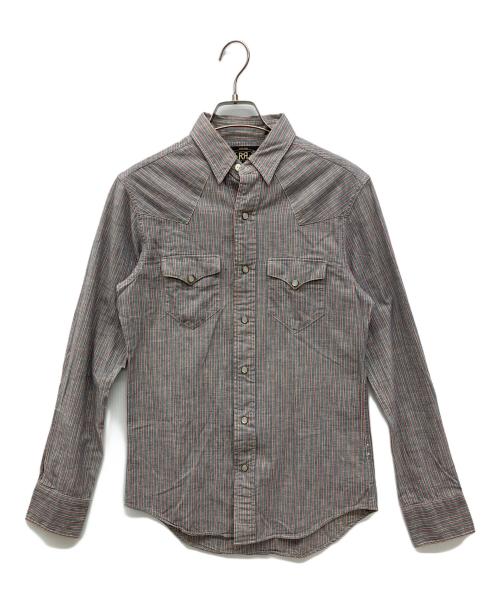 RRL（ダブルアールエル）RRL (ダブルアールエル) ヒッコリーウエスタンシャツ グレー サイズ:XSの古着・服飾アイテム