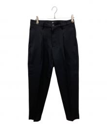 CAMBIO（カンビオ）の古着「テーパードライン裾シングルトラウザー」｜ブラック