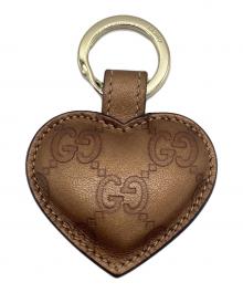 GUCCI（グッチ）の古着「ハート型GGシマラインキーホルダー」｜ブラウン
