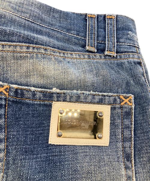DOLCE & GABBANA（ドルチェ＆ガッバーナ）DOLCE & GABBANA (ドルチェ＆ガッバーナ) ダメージデニムパンツ インディゴ サイズ:48の古着・服飾アイテム