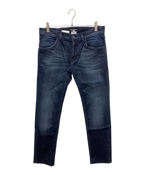 DOLCE & GABBANA（ドルチェ＆ガッバーナ）DOLCE & GABBANA (ドルチェ＆ガッバーナ) ウォッシュ加工ストレッチ素材ジーンズ ネイビー サイズ:48の古着・服飾アイテム