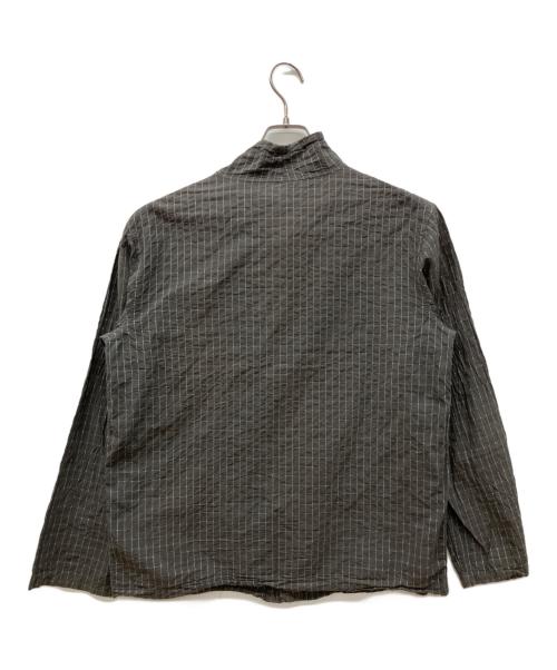 plantation（プランテーション）Plantation (プランテーション) ハイネックシワ加工シャツ グレー サイズ:Ｍの古着・服飾アイテム