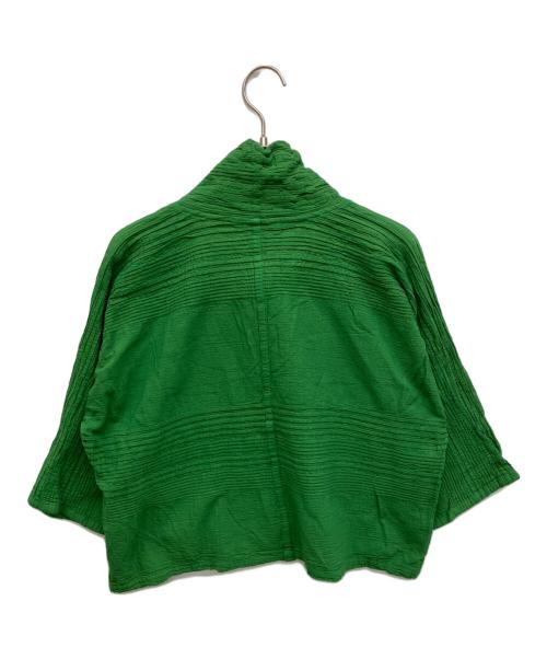 ISSEY MIYAKE me（イッセイ ミヤケ ミー）ISSEY MIYAKE me (イッセイ ミヤケ ミー) ハイネックプリーツS/Sシャツ グリーン サイズ:不明の古着・服飾アイテム