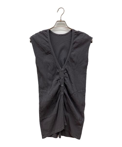 ISSEY MIYAKE me（イッセイ ミヤケ ミー）ISSEY MIYAKE ME (イッセイ ミヤケ ミー) シワ加工ストレッチ変形ベスト グレー サイズ:-の古着・服飾アイテム