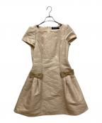 M'S GRACYエムズグレイシー）の古着「ハートジャガードワンピース　ノースリーブワンピース」｜ベージュ