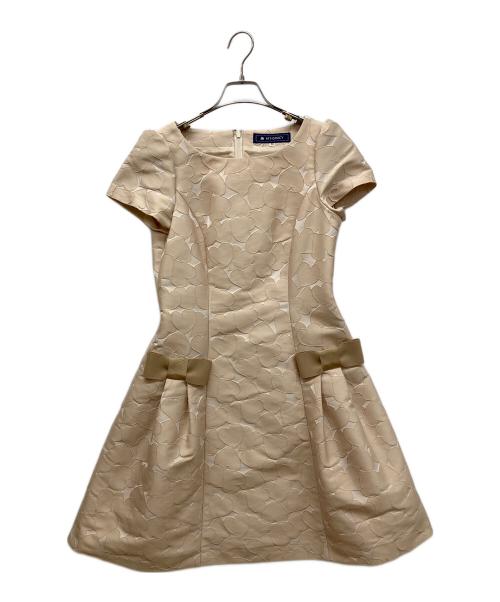 M'S GRACY（エムズグレイシー）M'S GRACY (エムズグレイシー) ハートジャガードワンピース　ノースリーブワンピース ベージュ サイズ:38の古着・服飾アイテム