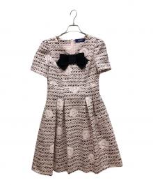 M'S GRACY（エムズグレイシー）の古着「リボンバラプリントワンピース 半袖ワンピース」｜ピンク