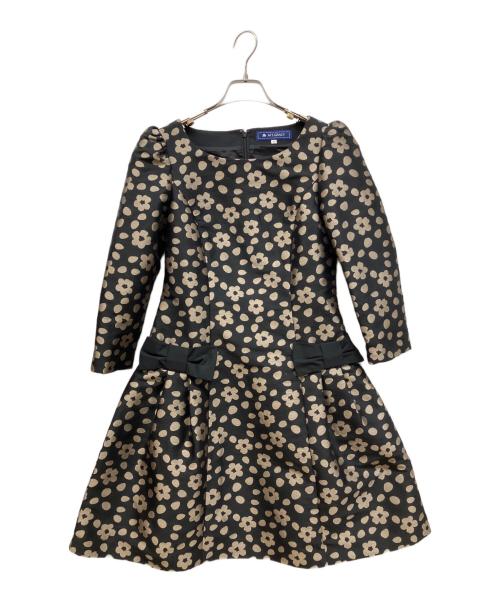 M'S GRACY（エムズグレイシー）M'S GRACY (エムズグレイシー) フラワージャガードワンピース ブラック サイズ:38の古着・服飾アイテム