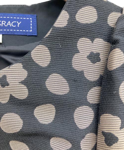 M'S GRACY（エムズグレイシー）M'S GRACY (エムズグレイシー) フラワージャガードワンピース ブラック サイズ:38の古着・服飾アイテム
