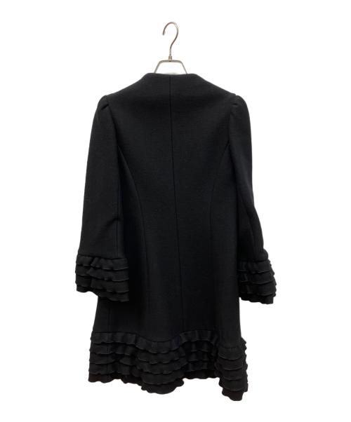 M'S GRACY（エムズグレイシー）M'S GRACY (エムズグレイシー) フリルノーカラーコート ブラック サイズ:38の古着・服飾アイテム