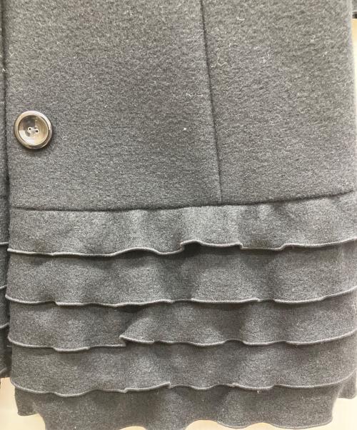 M'S GRACY（エムズグレイシー）M'S GRACY (エムズグレイシー) フリルノーカラーコート ブラック サイズ:38の古着・服飾アイテム