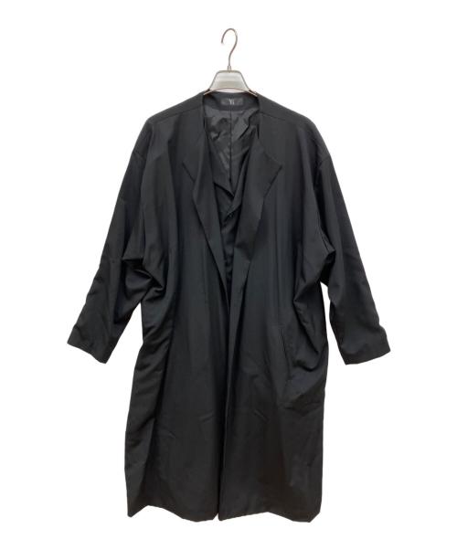 Y's（ワイズ）Y's (ワイズ) WOOL GABARDINE COLLARLESS DRESS ブラック サイズ:1の古着・服飾アイテム