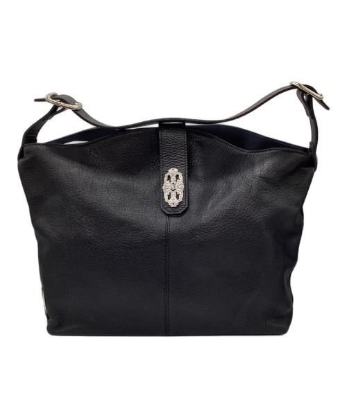 A.D.M.J.（エーディーエムジェイ）A.D.M.J. (エーディーエムジェイ) スワロフスキー　レザー ワンショルダーバッグ ブラックの古着・服飾アイテム