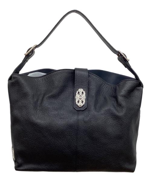 A.D.M.J.（エーディーエムジェイ）A.D.M.J. (エーディーエムジェイ) スワロフスキー　レザー ワンショルダーバッグ ブラックの古着・服飾アイテム