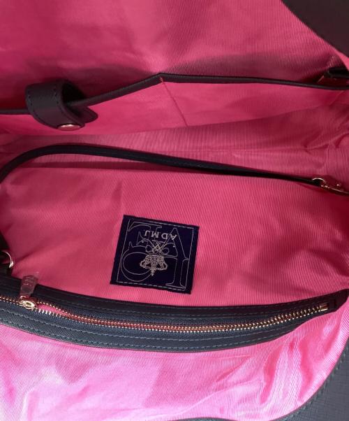 A.D.M.J.（エーディーエムジェイ）A.D.M.J. (エーディーエムジェイ) スワロフスキー　レザー ワンショルダーバッグ ブラックの古着・服飾アイテム