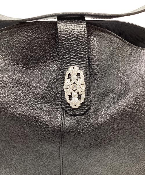 A.D.M.J.（エーディーエムジェイ）A.D.M.J. (エーディーエムジェイ) スワロフスキー　レザー ワンショルダーバッグ ブラックの古着・服飾アイテム