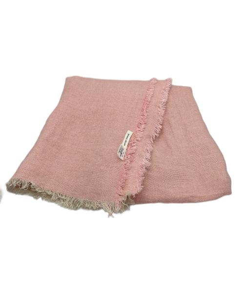 ASAUCE MELER（アソースメレ）ASAUCE MELER (アソースメレ) ヘビーリネン大判ストール ピンクの古着・服飾アイテム