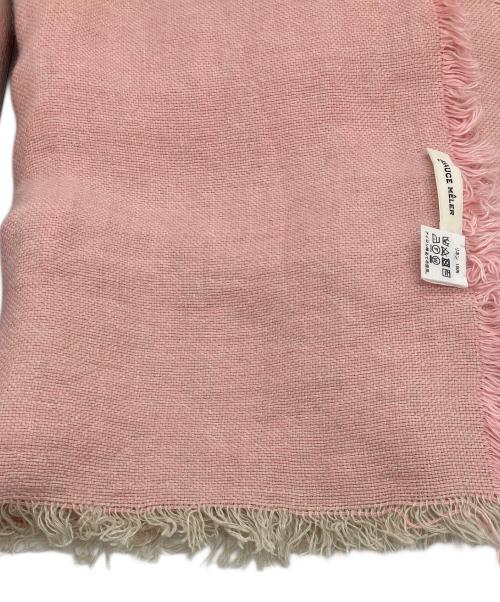 ASAUCE MELER（アソースメレ）ASAUCE MELER (アソースメレ) ヘビーリネン大判ストール ピンクの古着・服飾アイテム