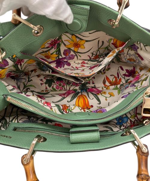 GUCCI（グッチ）GUCCI (グッチ) 2WAYバンブーショッパーミディアムトート グリーン サイズ:下記参照の古着・服飾アイテム