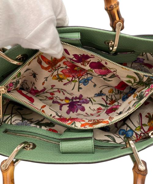 GUCCI（グッチ）GUCCI (グッチ) 2WAYバンブーショッパーミディアムトート グリーン サイズ:下記参照の古着・服飾アイテム
