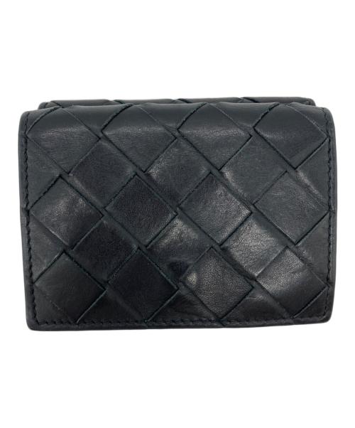 BOTTEGA VENETA（ボッテガベネタ）BOTTEGA VENETA (ボッテガベネタ) イントレチャート タイニー 3つ折り財布 ブラックの古着・服飾アイテム
