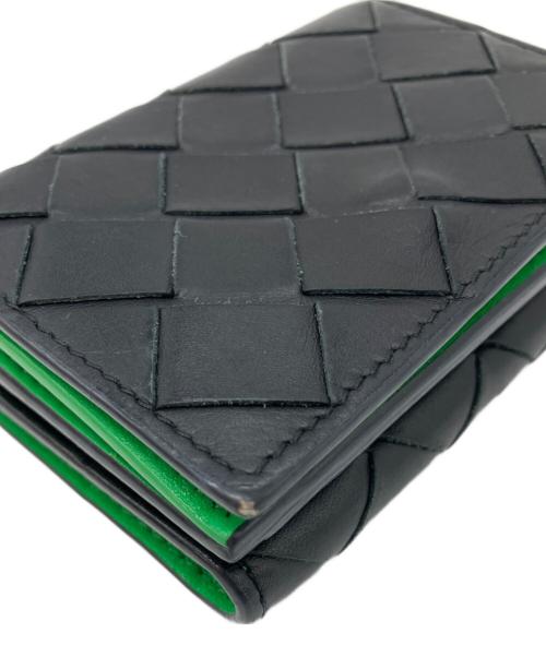 BOTTEGA VENETA（ボッテガベネタ）BOTTEGA VENETA (ボッテガベネタ) イントレチャート タイニー 3つ折り財布 ブラックの古着・服飾アイテム