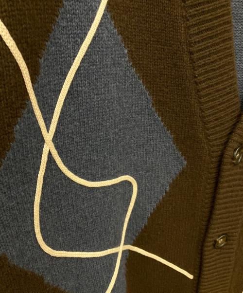 taupe（トープ）taupe (トープ) ストレインアーガイルカーディガン ブラウン サイズ:02の古着・服飾アイテム