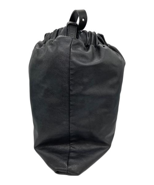 gemeil（ジェムイル）gemeil (ジェムイル) レザー巾着バッグ ブラックの古着・服飾アイテム