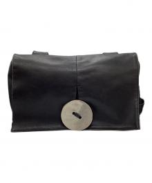 kawa-kawa（カワカワ）の古着「ビッグボタン レザーショルダーバッグ」｜ブラック