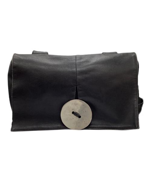 kawa-kawa（カワカワ）kawa-kawa (カワカワ) ビッグボタン レザーショルダーバッグ ブラックの古着・服飾アイテム