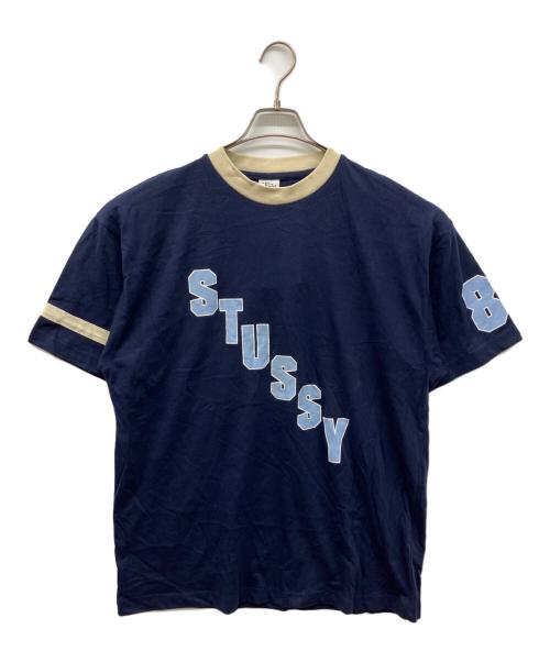 stussy（ステューシー）stussy (ステューシー) ロゴプリントTシャツ ネイビー サイズ:Lの古着・服飾アイテム