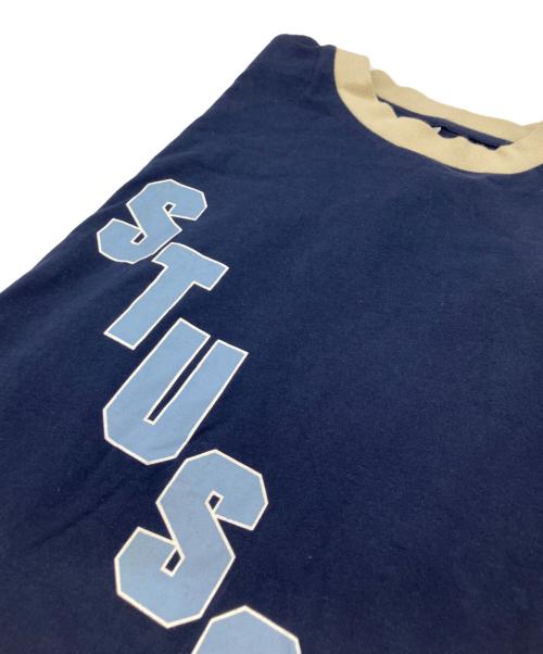 stussy（ステューシー）stussy (ステューシー) ロゴプリントTシャツ ネイビー サイズ:Lの古着・服飾アイテム