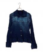 me ISSEY MIYAKEミーイッセイ ミヤケ）の古着「シワデザインジャケット」｜ネイビー