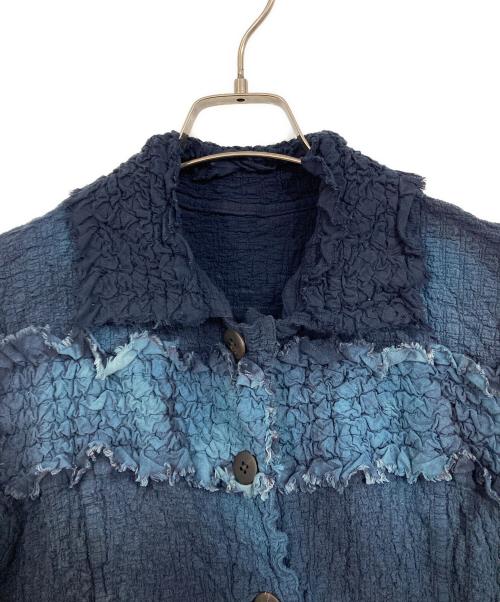 me ISSEY MIYAKE（ミーイッセイ ミヤケ）me ISSEY MIYAKE (ミーイッセイ ミヤケ) シワデザインジャケット ネイビー サイズ:-の古着・服飾アイテム