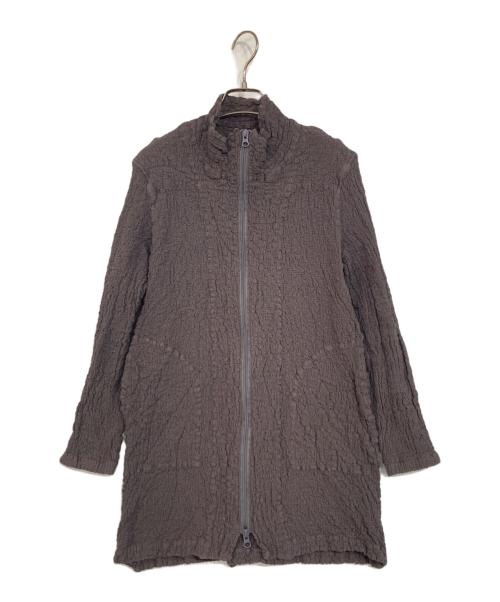 me ISSEY MIYAKE（ミーイッセイ ミヤケ）me ISSEY MIYAKE (ミーイッセイ ミヤケ) シワ加工ジップジャケット ブラウン サイズ:表記無しの古着・服飾アイテム