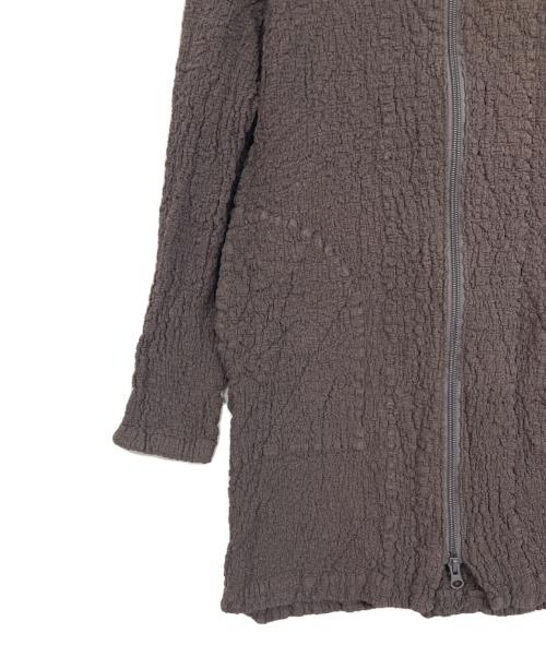 me ISSEY MIYAKE（ミーイッセイ ミヤケ）me ISSEY MIYAKE (ミーイッセイ ミヤケ) シワ加工ジップジャケット ブラウン サイズ:表記無しの古着・服飾アイテム