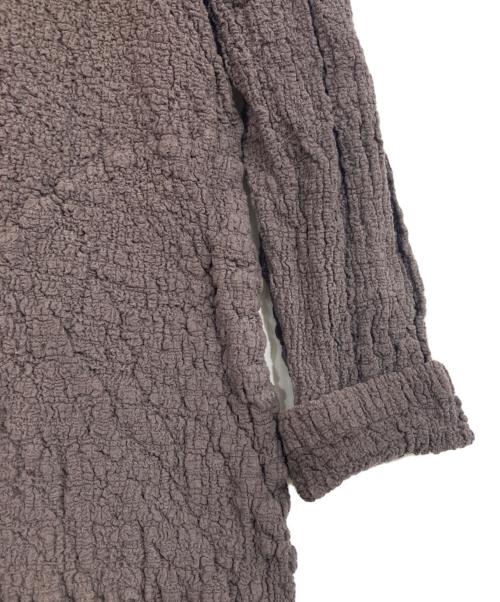 me ISSEY MIYAKE（ミーイッセイ ミヤケ）me ISSEY MIYAKE (ミーイッセイ ミヤケ) シワ加工ジップジャケット ブラウン サイズ:表記無しの古着・服飾アイテム