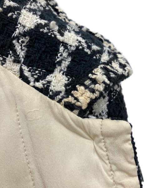 CHANEL（シャネル）CHANEL (シャネル) ステンカラー ツイード チェックジャケット ブラック サイズ:42の古着・服飾アイテム