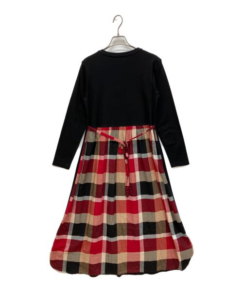 BLUE LABEL CRESTBRIDGE（ブルーレーベルクレストブリッジ）BLUE LABEL CRESTBRIDGE (ブルーレーベルクレストブリッジ) 切替長袖ワンピース ブラック サイズ:38の古着・服飾アイテム