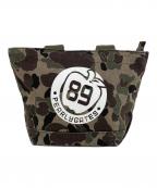 PEARLY GATESパーリーゲイツ）の古着「ミニトートバッグ」｜カーキ