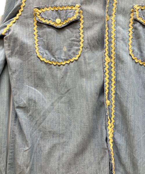sanforized（サンフォライズド）sanforized (サンフォライズド) ヴィンテージウエスタンシャツ スカイブルー サイズ:Mの古着・服飾アイテム