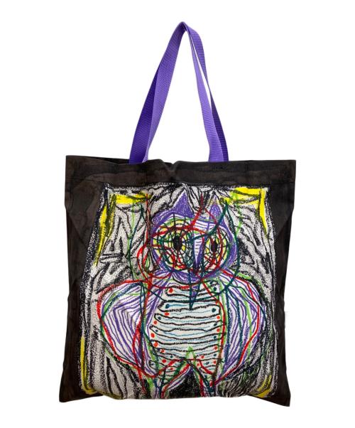 me ISSEY MIYAKE（ミーイッセイ ミヤケ）me ISSEY MIYAKE (ミーイッセイ ミヤケ) イラストデザイントートバッグ ブラックの古着・服飾アイテム